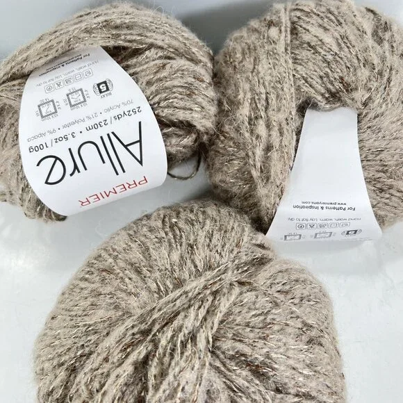 Premier Allure Alpaca Blend Luxury Yarn Dove Lot of 3 Turkey Original Package - Picture 6 of 6